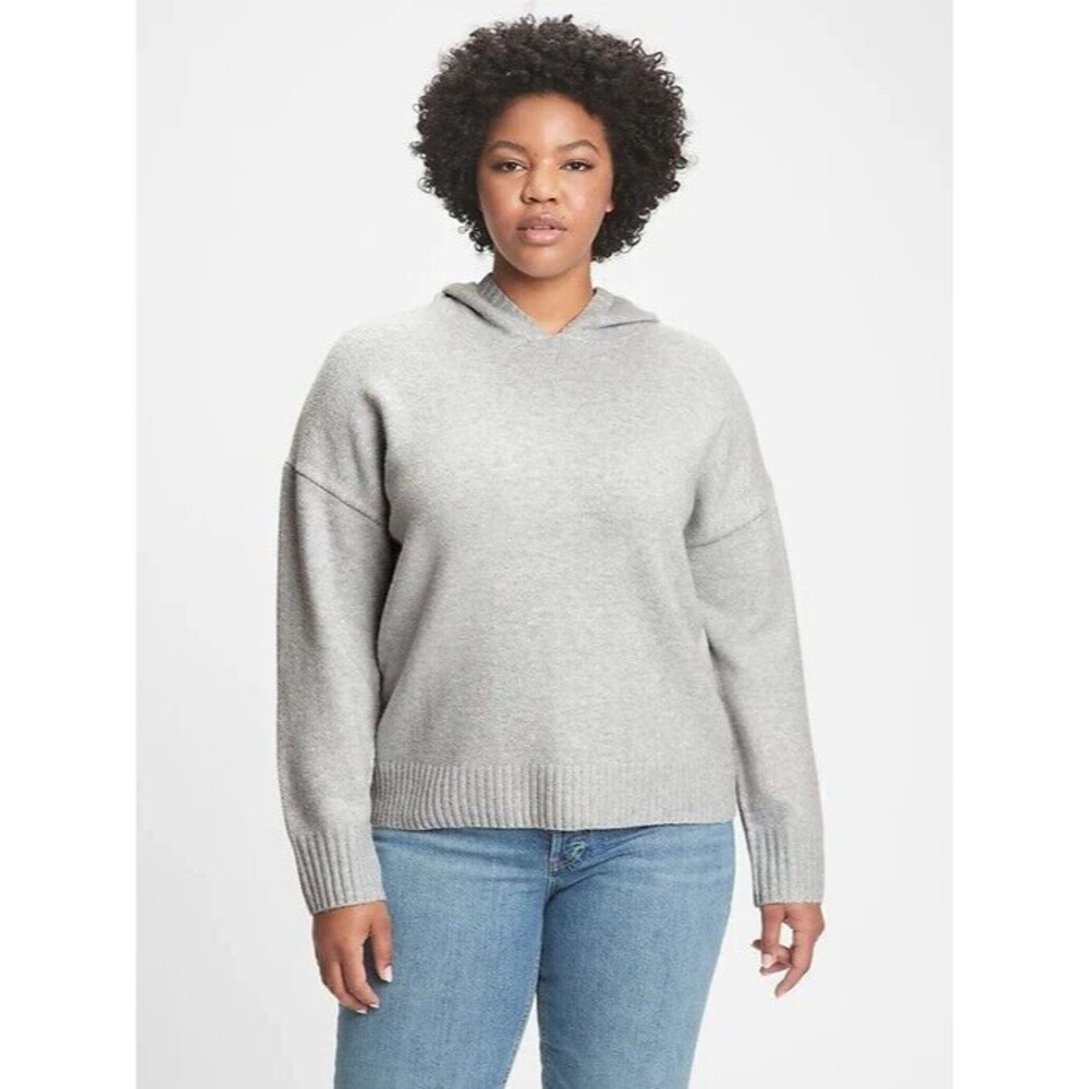 GAP Cozy Pullover Hoodie Sweater Light Heather Gray Womens size X-Large NWT $69